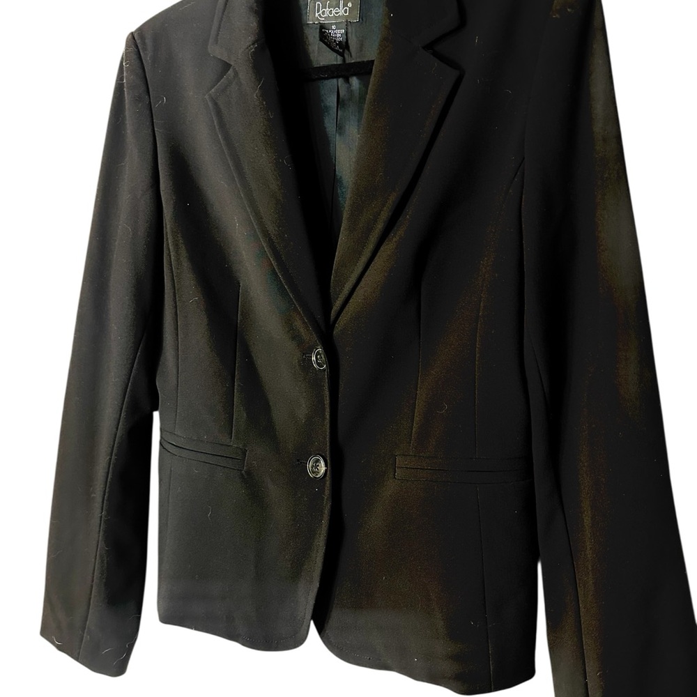 Rafaella Black Jacket Button Front Fitted Lined Long Sleeves Womens Size 10
